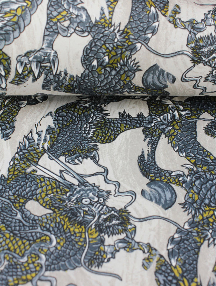 Chiyogami Dragons Blue and Gold