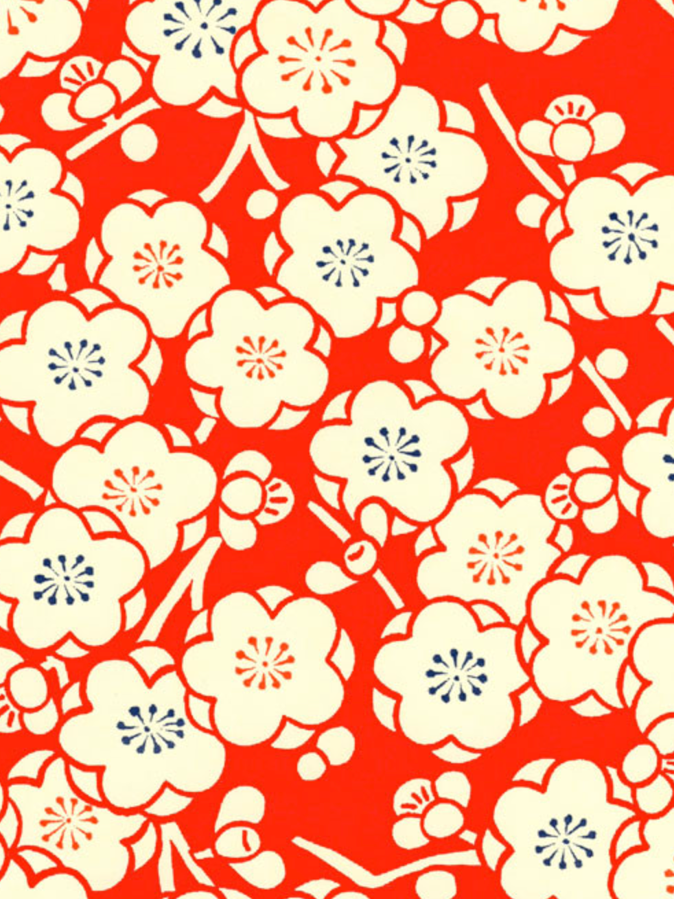 Chiyogami Traditional Red Blossoms