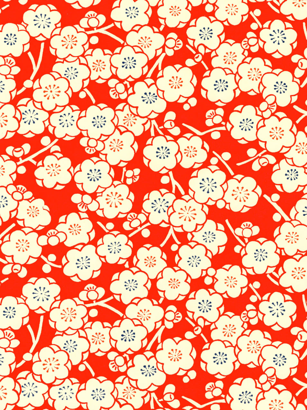 Chiyogami Traditional Red Blossoms