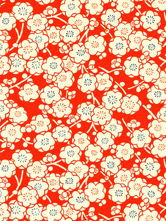 Chiyogami Traditional Red Blossoms